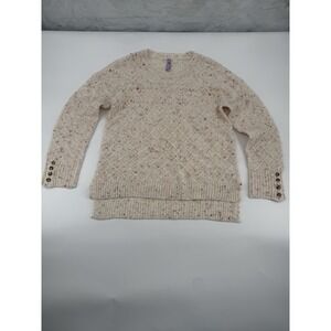 Alya Women's Size Large Ivory Color Speckle Knit Textured Sweater